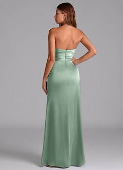 Azazie Claudelle Bridesmaid Dresses Agave Mermaid Strapless Stretch Satin Dress image7