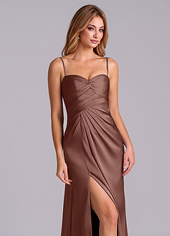 Azazie Sabrine Sprzedaż ostateczna Linia A Dekolt w kształcie serca Satyna elastyczna Do ziemi Sukienka image6