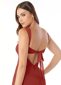 Azazie Audre Final Sale Terracotta Mermaid Pleated Chiffon Dress image6