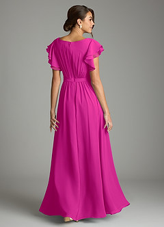 Azazie Daphne Modest Bridesmaid Dresses A-Line Ruffled Chiffon Floor-Length Dress image2