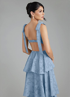 Azazie Jude Bridesmaid Dresses Powder Blue A-Line Sweetheart Neckline Floral Burnout Dress image9