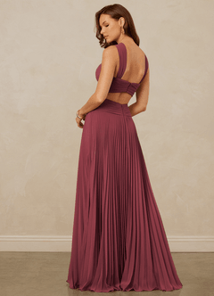 Christian Siriano Bridal for Azazie 1009 Bridesmaid Dresses Merlot A-Line Pleated Chiffon Dress image3
