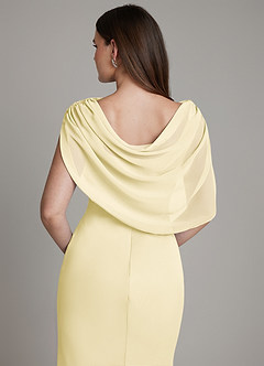 Azazie Hadley Essayer des robes à la maison Robe Sirène en Mousseline de soie Plissée Sorbet Citron image2