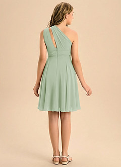 Azazie Charlize Junior Jurk van Chiffon met A-Lijn Geplooid Stoffige Salie image2