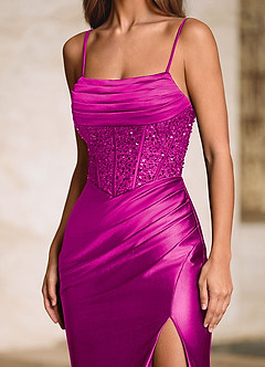 Starlit Magenta Ballkleid mit Wasserfallausschnitt image10