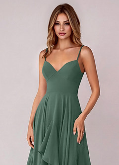 Azazie Zaina Brautjungfernkleider A-Linie Chiffon Kleid Seemoos image2