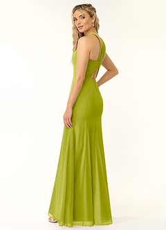 Azazie Rue Bridesmaid Dresses Lemongrass A-Line Halter Chiffon Dress image4