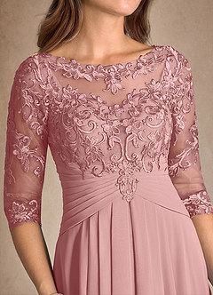 Azazie Marietta vestidos de madre de la novia Vestido Rosa Polvorienta de Encaje de Corte en A image9
