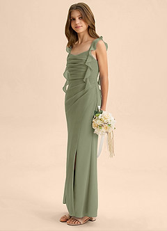 Azazie Jessamine Junior Pistachio Mermaid Sweetheart Neckline Chiffon Dress image5