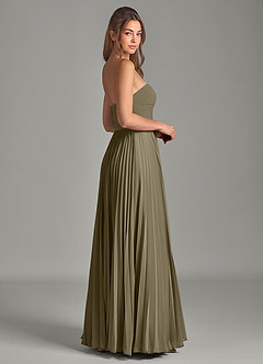 Azazie Chiana Abiti da Damigella Abito A-Line in Chiffon Senza Cinturino Willow Green image4