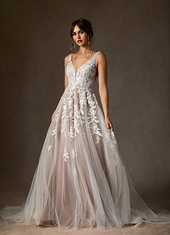 Azazie Sorella Suknie ślubne Linia A Cekiny Tiul Pociąg Kapliczny Sukienka image7