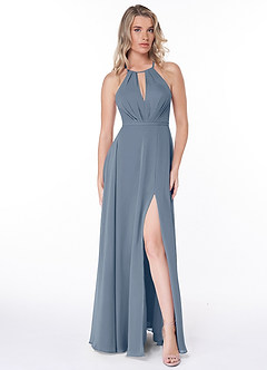 Azazie Evalleen Bridesmaid Dresses Twilight A-Line Pleated Chiffon Dress image2