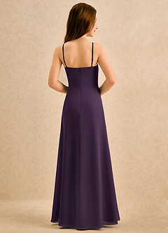 Azazie lolly Girls Formal Flower Girl Dresses Plum A-Line Pleated Chiffon Dress image2