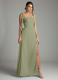 Azazie Debra Bridesmaid Dresses Pistachio A-Line with Pockets Chiffon Convertible Dress image1