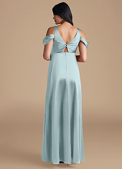 Azazie Rhea Abiti da damigella d'onore premaman Abito A-Line Plissettato Raso Metallizzato Floor-Length image3