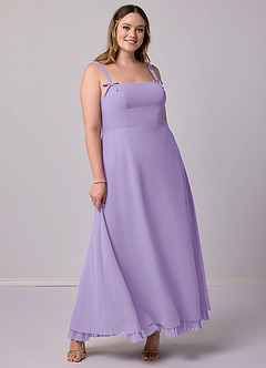 Barbie ♥ Azazie Bridesmaid Dresses Lilac A-Line Pleated Chiffon Dress image8