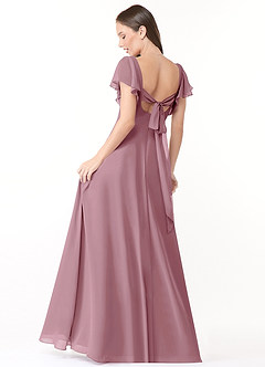Azazie Syenna Bridesmaid Dresses Vintage Mauve A-Line Ruched Chiffon Dress image2