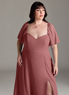 Azazie Chloe Bridesmaid Dresses Amethyst A-Line Sweetheart Neckline Chiffon Dress image12