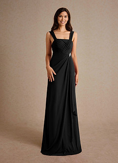 Azazie Clinton Mother of the Bride Dresses Black A-Line Pleated Mesh Dress image7