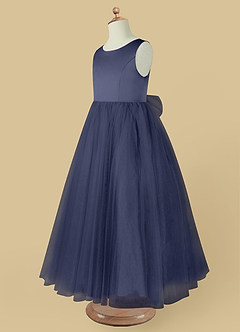 Azazie Muni Flower Girl Dresses Stormy A-Line Bow Tulle Dress image4