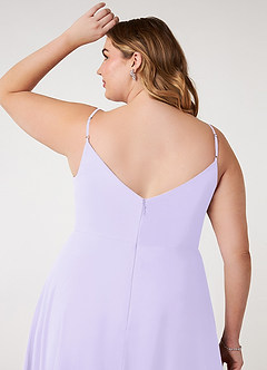 Azazie Daenerys Bridesmaid Dresses Lilac A-Line Cowl Chiffon Dress image12