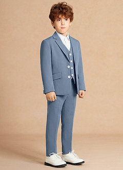 front Finn Zakurzony Niebieski Garnitur chłopięcy 3-częściowy