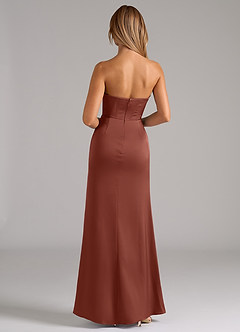 Azazie Johana Bridesmaid Dresses Auburn Mermaid Off the Shoulder Stretch Satin Convertible Dress image7