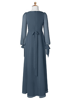 Azazie Leonia Junior Neptune A-Line with Pockets Chiffon Dress image8