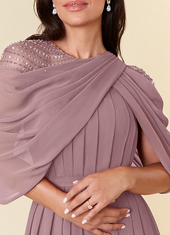 Azazie Olena Mother of the Bride Dresses Dusty Rose A-Line Sequins Chiffon Dress image5