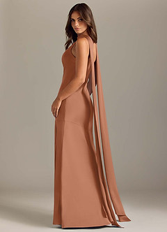Azazie Kinsley Bridesmaid Dresses Bronzer Mermaid Side Slit Stretch Satin Dress image6