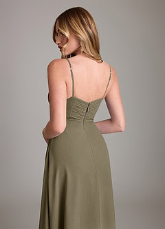 Azazie Terese Bridesmaid Dresses Willow Green A-Line Pleated Chiffon Dress image7