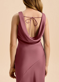 Azazie Rylina Junior Desert Rose Mermaid Stretch Satin Dress image7