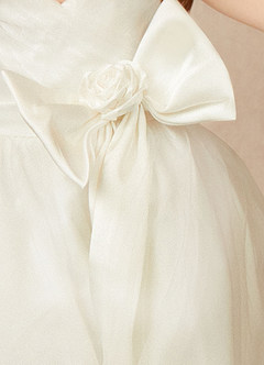 Azazie Dito Final Sale Ivory A-Line Pleated Tulle Dress image4