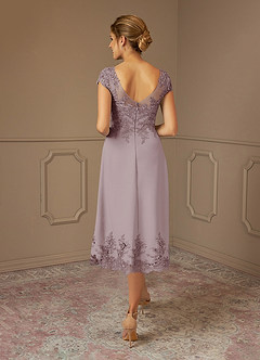 Azazie Terrano Mother of the Bride Dresses Vintage Mauve A-Line Scoop Lace Dress image3