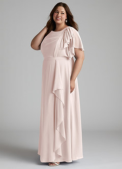 Azazie Aaliyah Modest Bridesmaid Dresses A-Line Scoop Pleated Chiffon Floor-Length Dress image7