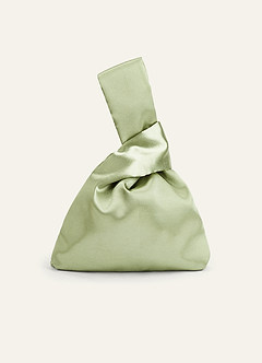 front Pochette à dragonne en satin noué