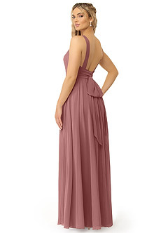 Azazie Kora Bridesmaid Dresses Desert Rose A-Line Pleated Chiffon Dress image5