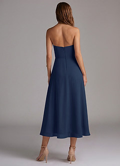 Azazie Wren Bridesmaid Dresses Dark Navy A-Line Strapless Chiffon Dress image2