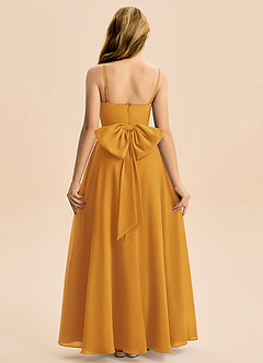 Azazie Bear Junior A라인 주름진 쉬폰 플로어 길이 주니어 신부 들러리 드레스 image2