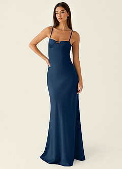 Stasiam Dark Navy Stain Open Back Party Dress image1
