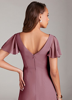 Azazie Soren Bridesmaid Dresses Vintage Mauve A-Line Ruched Chiffon Dress image7
