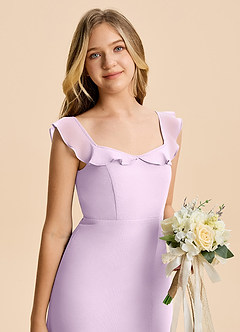 Azazie Cindy Junior Klä av A-Line i Chiffong Rynkad image6