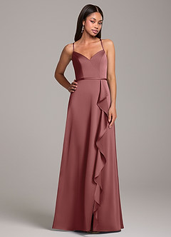 Azazie Naeem Abiti da Damigella Abito A-Line in Raso Elasticizzato Scollo a Cuore Ametista image5