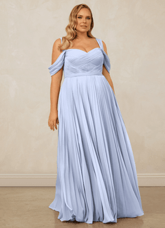 Christian Siriano Bridal for Azazie 1013 Bridesmaid Dresses Ice A-Line Off the Shoulder Chiffon Dress image10