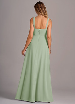 Azazie Debra Bridesmaid Dresses Dusty Sage A-Line with Pockets Chiffon Convertible Dress image6
