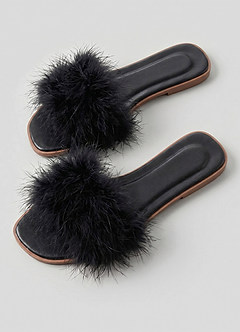 front Bridal Feather Slippers for Getting Ready
