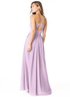 Azazie Cora Bridesmaid Dresses Frosted Lilac A-Line Pleated Chiffon Dress image2