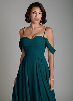 Azazie Loisa Brautjungfernkleider Wandelbar A-Linie Korsett Chiffon Kleid Kiefer image3