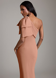 Azazie Yuanna Bridesmaid Dresses Bronzer Mermaid One Shoulder Chiffon Dress image7