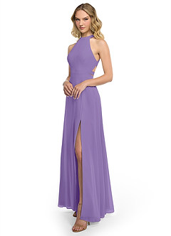 Azazie Clarice Bridesmaid Dresses Tahiti A-Line Halter Chiffon Dress image2